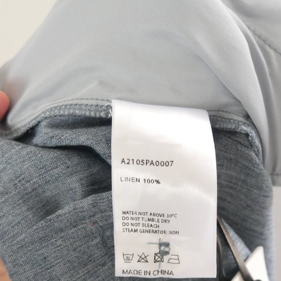 NWT Lattelier Line Drawstring Pant Blue 100% Linen Pants Medium - Picture 6 of 14